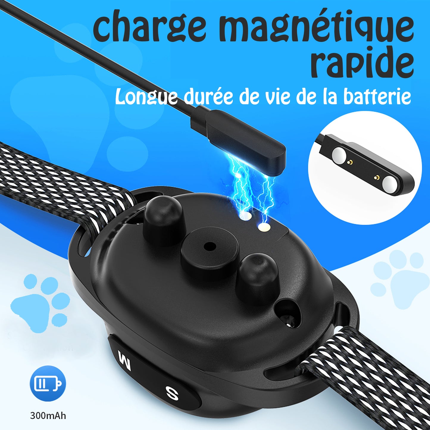 Collier anti aboiement chien - QuietDogâą charge magnetique