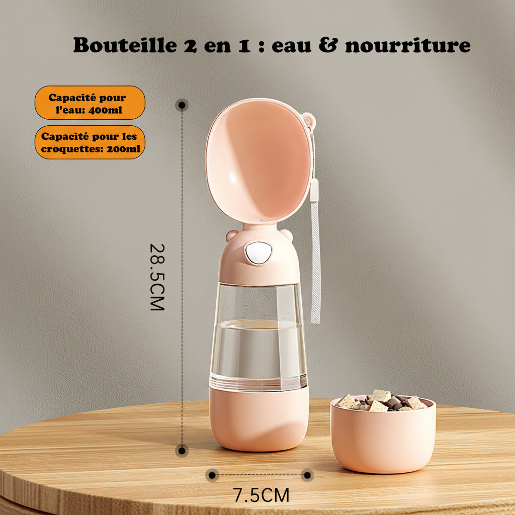 Gourde pour chien - Eat'N'Drink™ abricot 2 en 1
