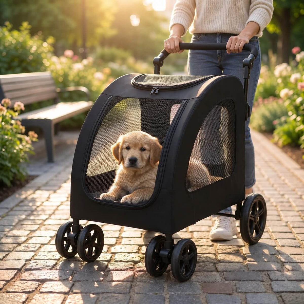 Poussette pour Chien - StrollyPet™ - Noir