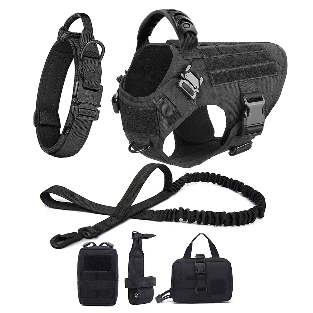 harnais chien strongDog noir avec équipement complet