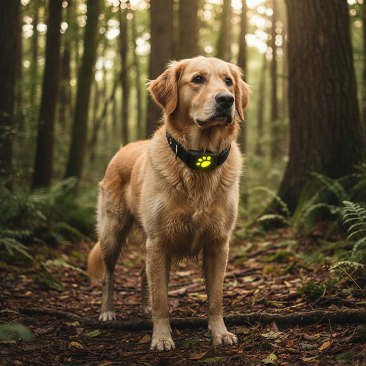 Collier GPS pour chien - GoFoundDog™ en foret