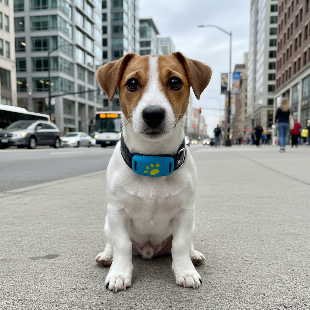 Collier GPS pour chien - GoFoundDog™ a la ville