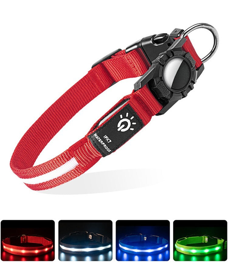 collier GPS chien rouge