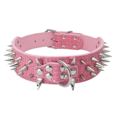 Collier chien - Spiky™ crocodile rose