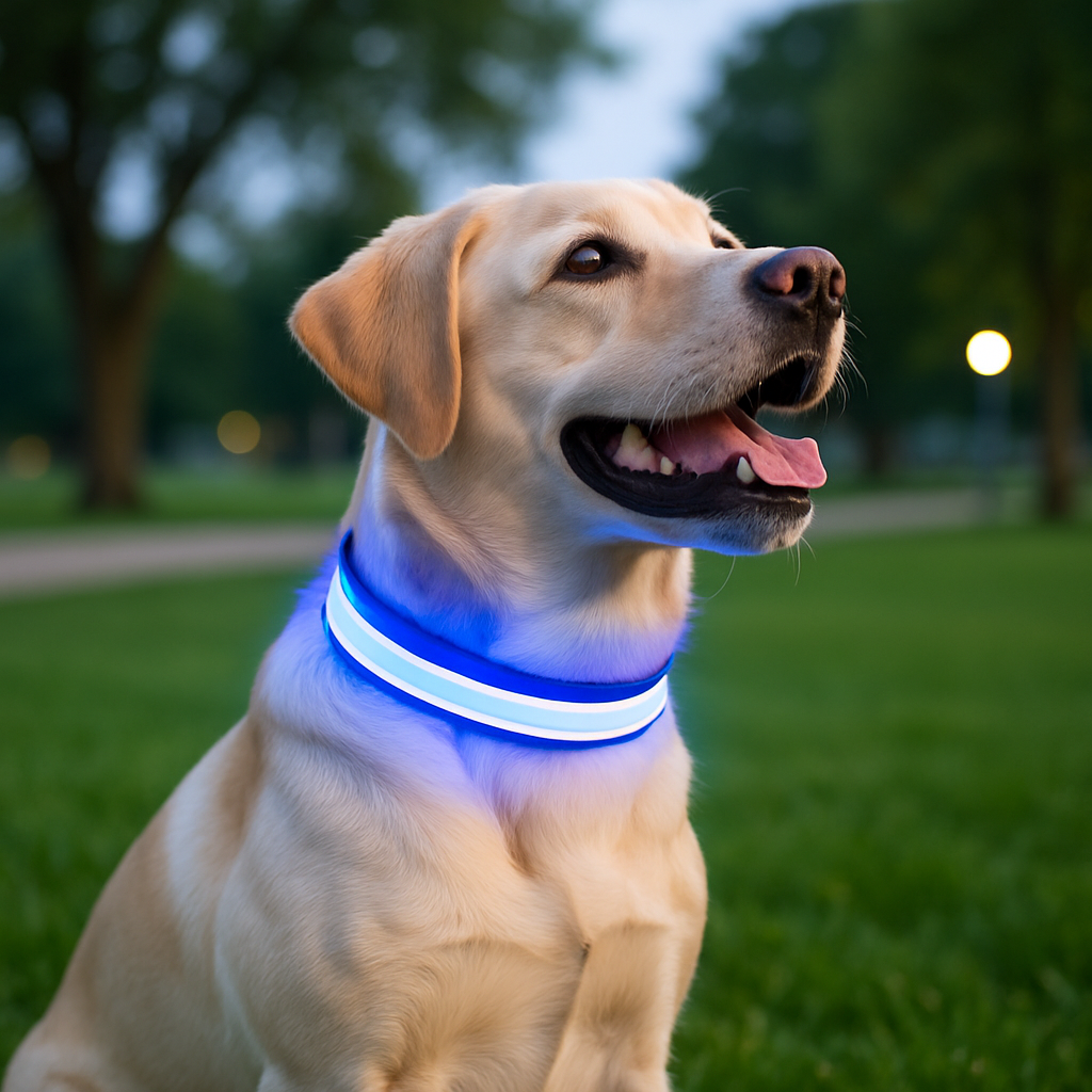 Collier lumineux chien - SeeFromFar™ - Bleu