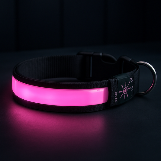 Collier lumineux chien - SeeFromFar™ - Rose