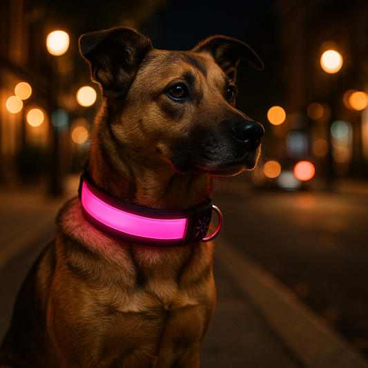Collier lumineux chien - SeeFromFar™ - Rose