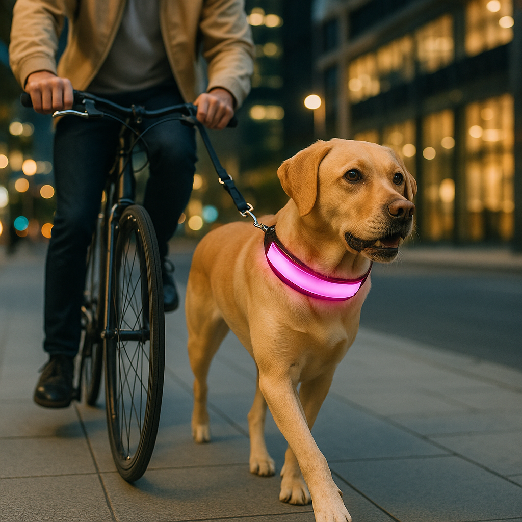 Collier lumineux chien - SeeFromFar™ - Rose