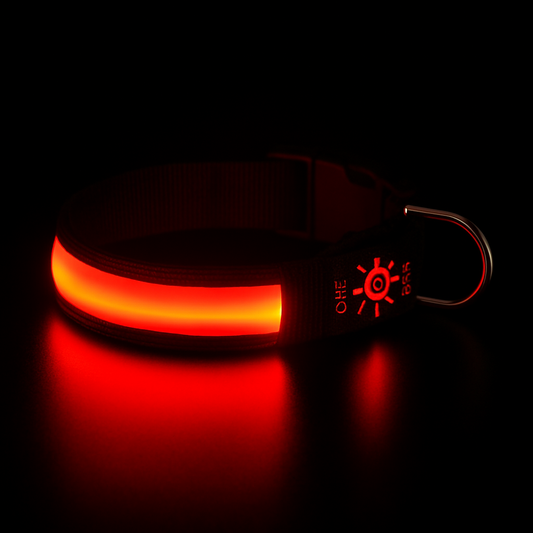 Collier lumineux chien - SeeFromFar™ - Rouge allume