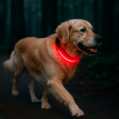 Collier lumineux chien - SeeFromFar™ - Rouge