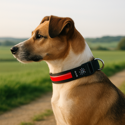 Collier lumineux chien - SeeFromFar™ - Rouge
