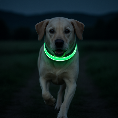 Collier lumineux chien - SeeFromFar™ - Vert