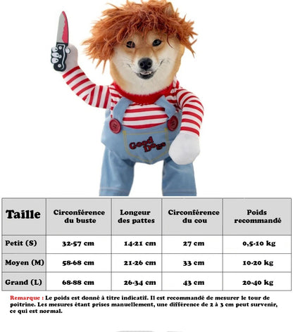 Déguisement Chien - ChuckDoggy™ tableau des tailles