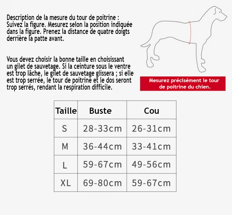 Gilet de sauvetage pour chien - SimplySafe™ taille