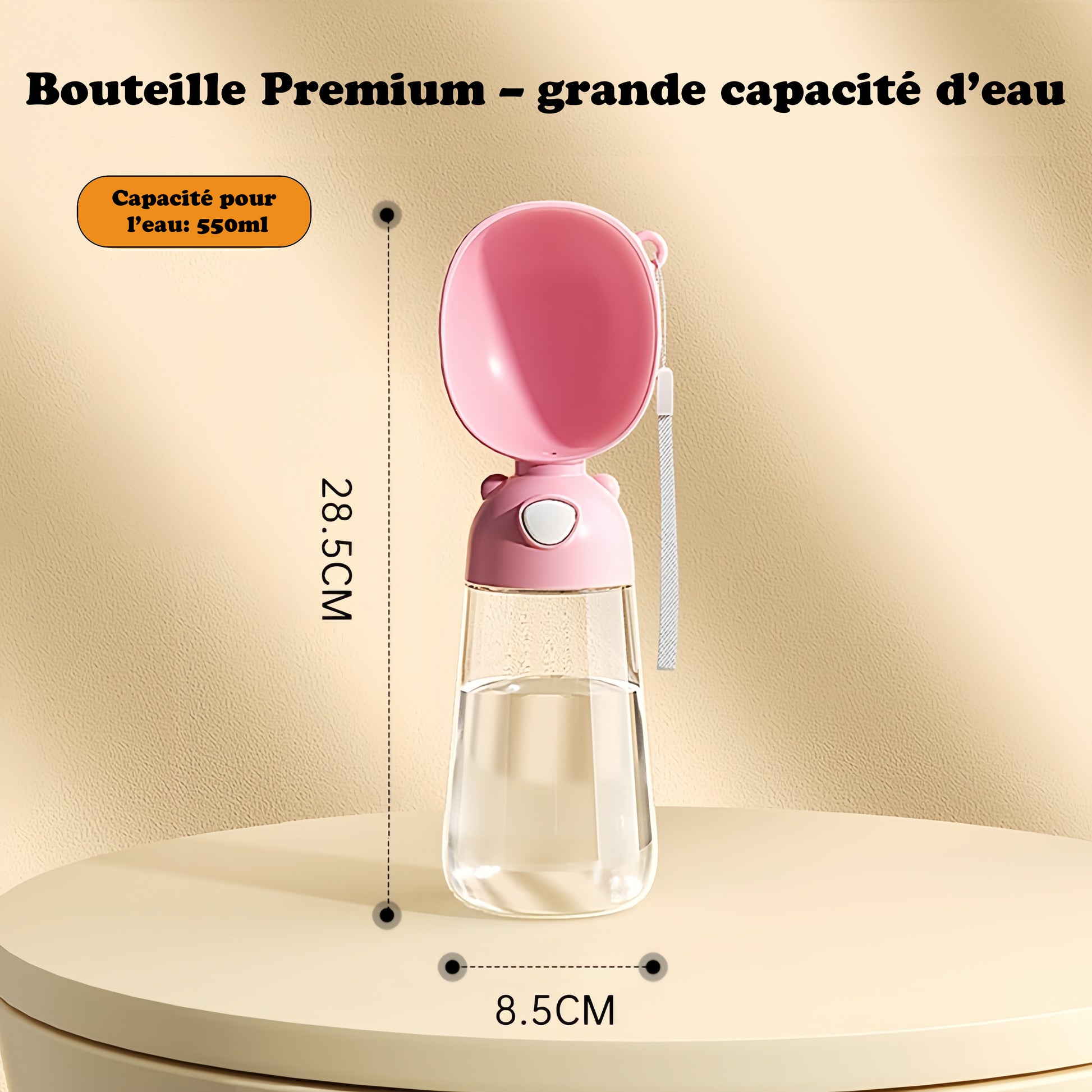 Gourde pour chien - Eat'N'Drink™ rose bouteille d'eau seulement