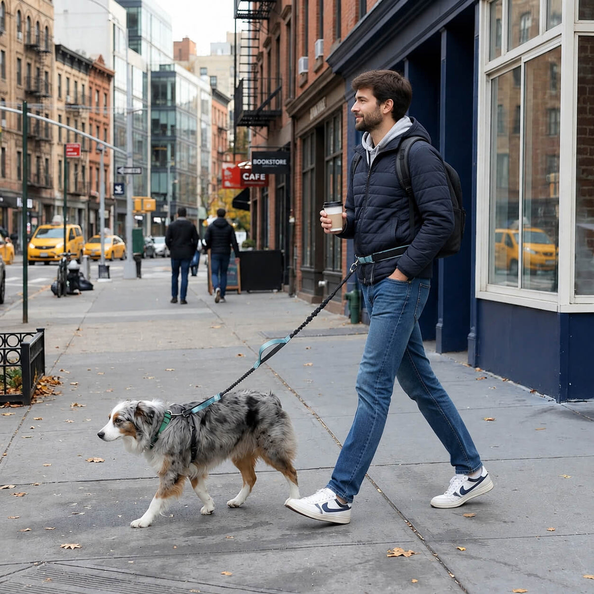 laisse pour chien a la taille - La Bella™ a la ville