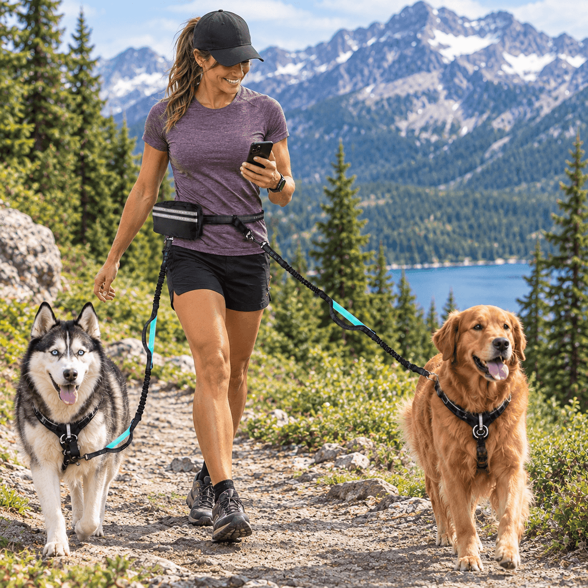 Laisse mains libres chien - DoubleRun™