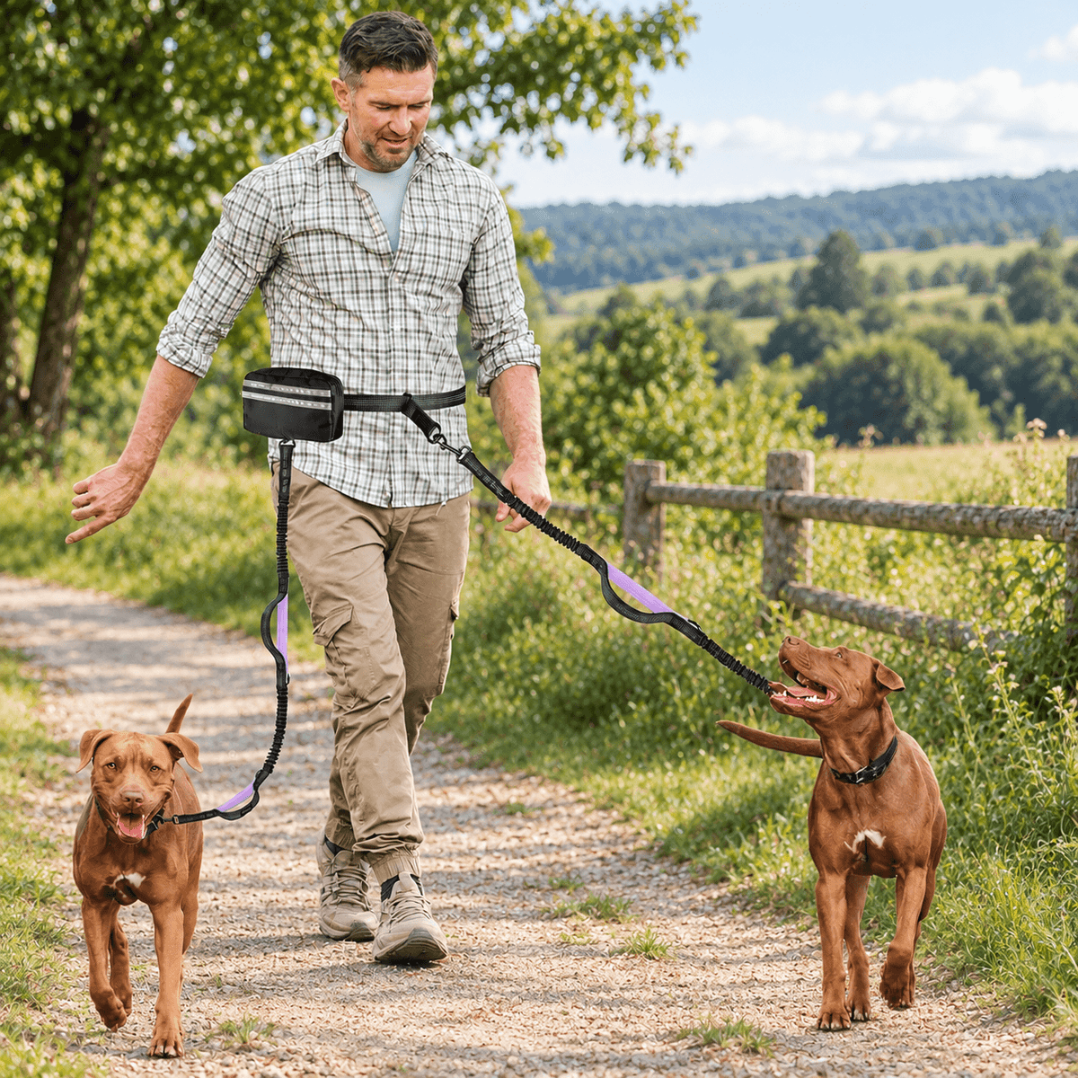Laisse mains libres chien - DoubleRun™