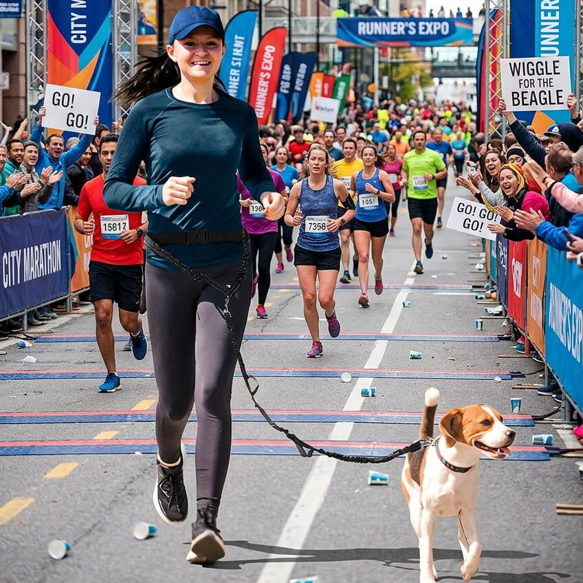 laisse pour chien a la taille - La Bella™ en course