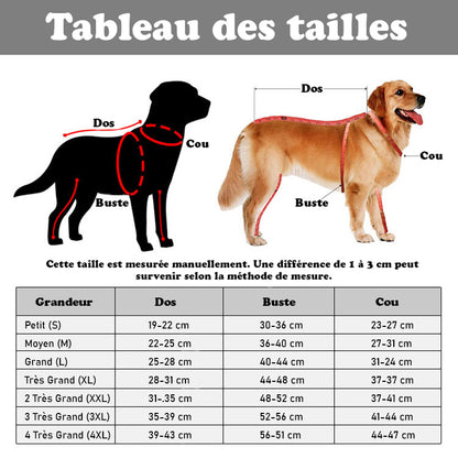 Manteau pour chien - FullProtectDoggy™ tableau des tailles