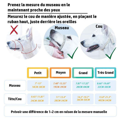 Muselière chien - SupremeConfort™ tanbelau des tailles