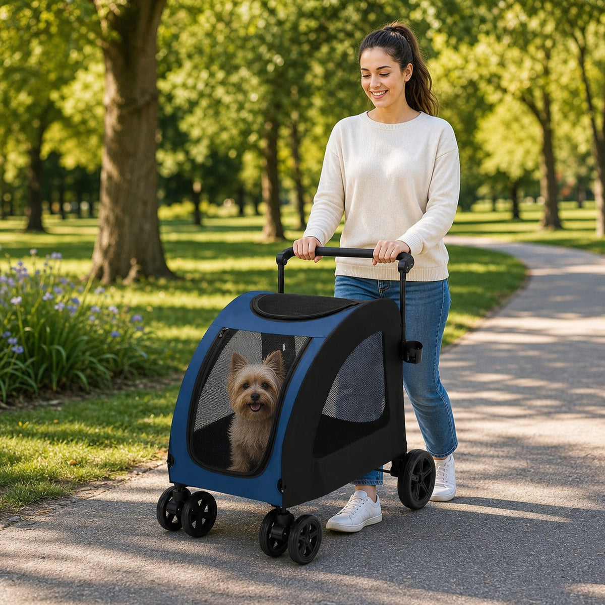 Poussette pour Chien - StrollyPet™ - Bleu