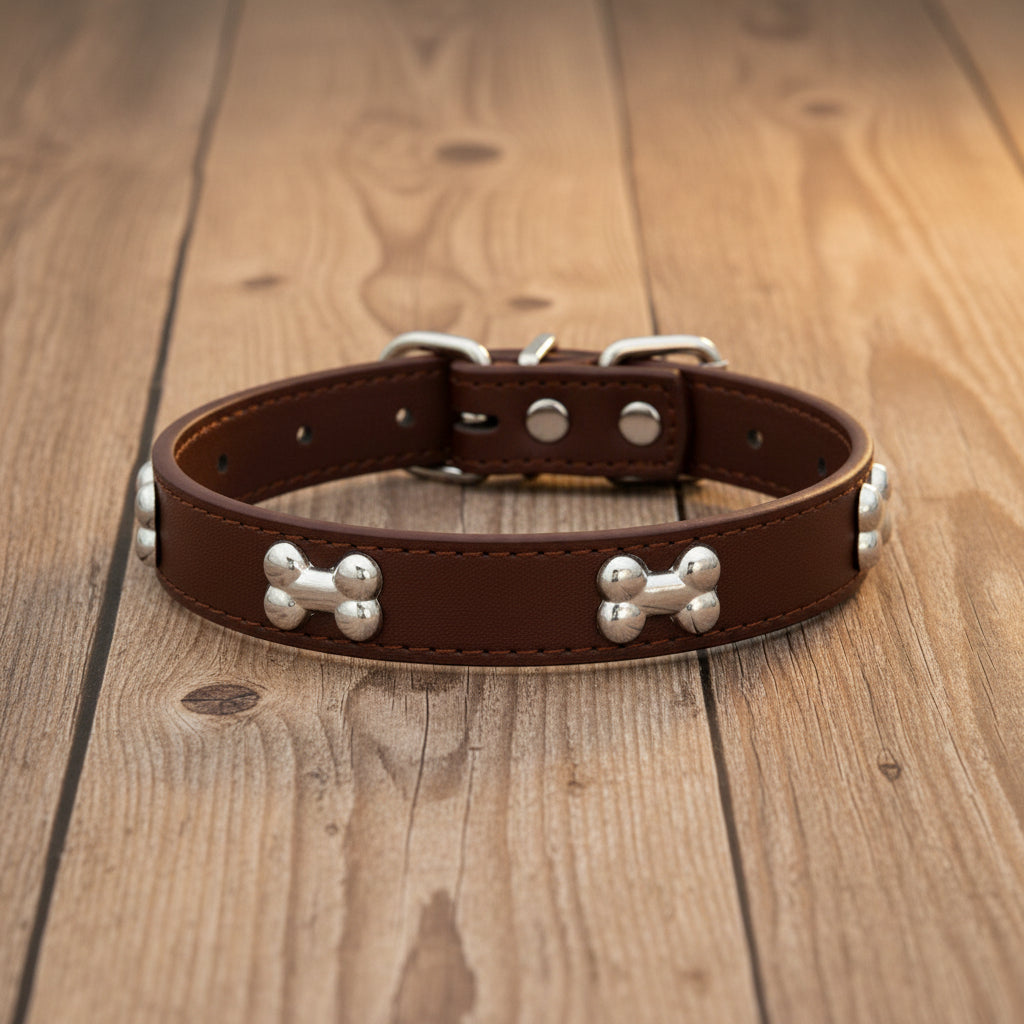 Collier pour chien - TotalCuir™ - Ma Promenade avec Toutou
