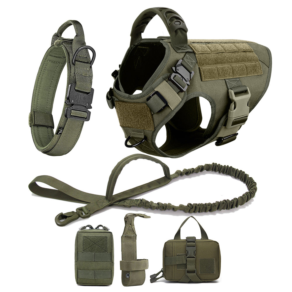 harnais chien strongDog vert avec équipement complet