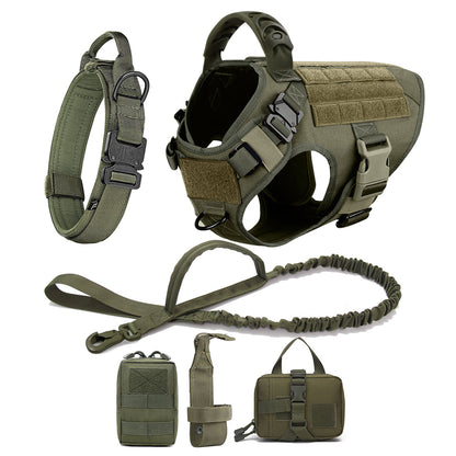 harnais chien strongDog vert avec équipement complet