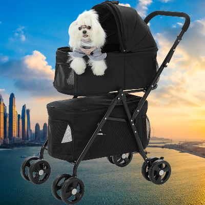 Poussette pour Chien - PetStroller™ - Noir - Ma Promenade avec Toutou