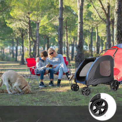 Poussette pour Chien - StrollyPet™ - Bleu - Ma Promenade avec Toutou
