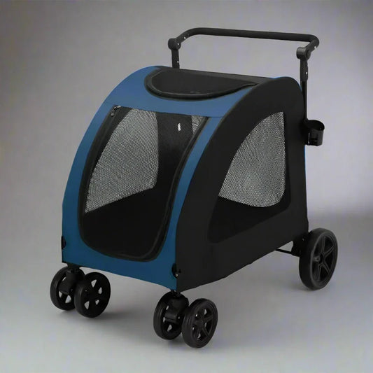 Poussette pour Chien - StrollyPet™ - Bleu - Ma Promenade avec Toutou