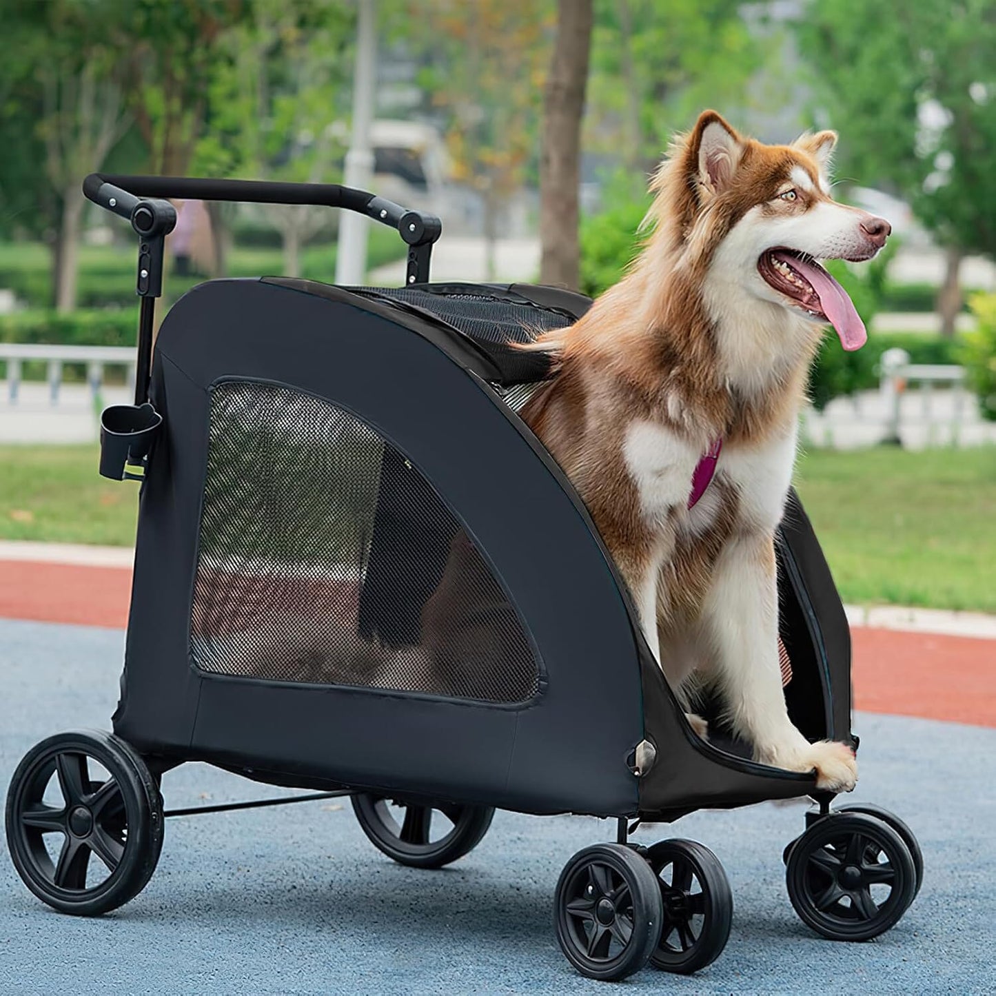 Poussette pour Chien - StrollyPet™ - Noir - Ma Promenade avec Toutou