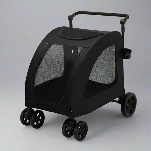 Poussette pour Chien - StrollyPet™ - Noir - Ma Promenade avec Toutou