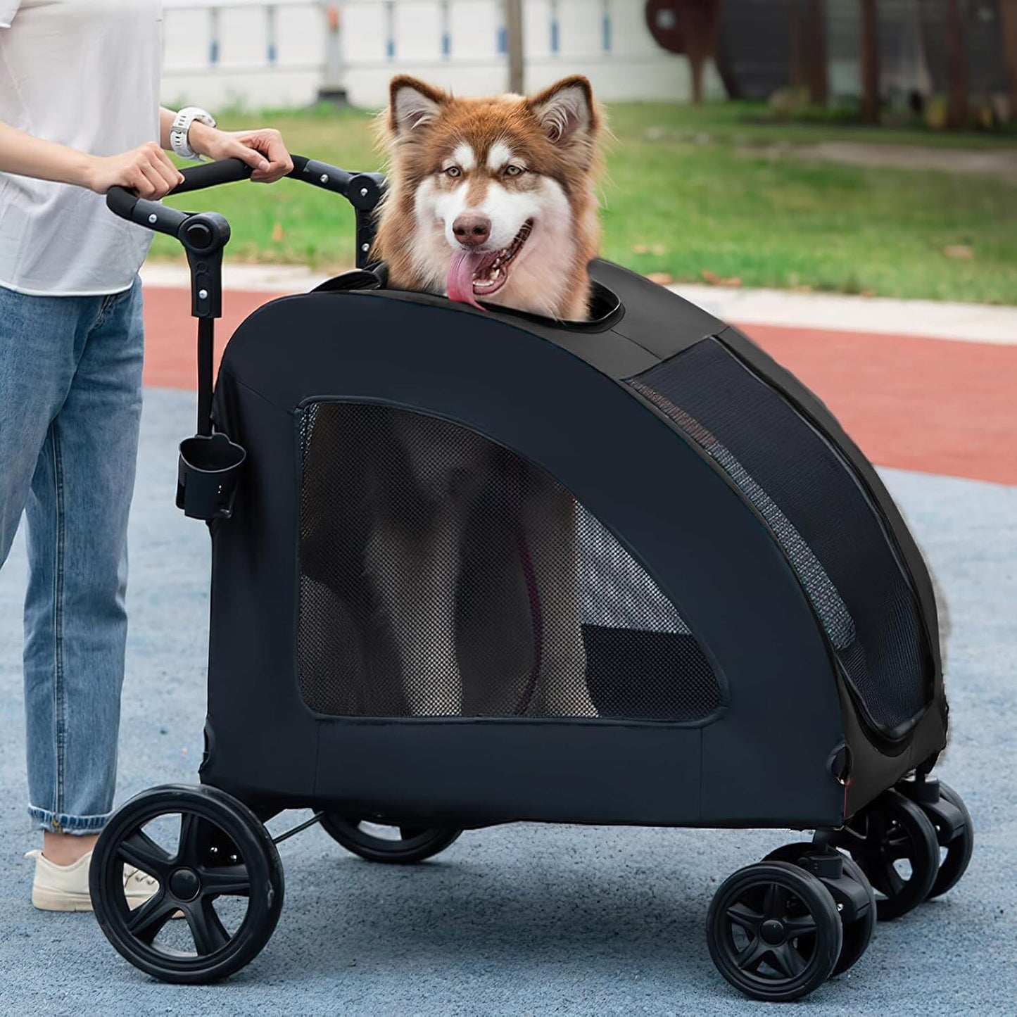 Poussette pour Chien - StrollyPet™ - Noir - Ma Promenade avec Toutou