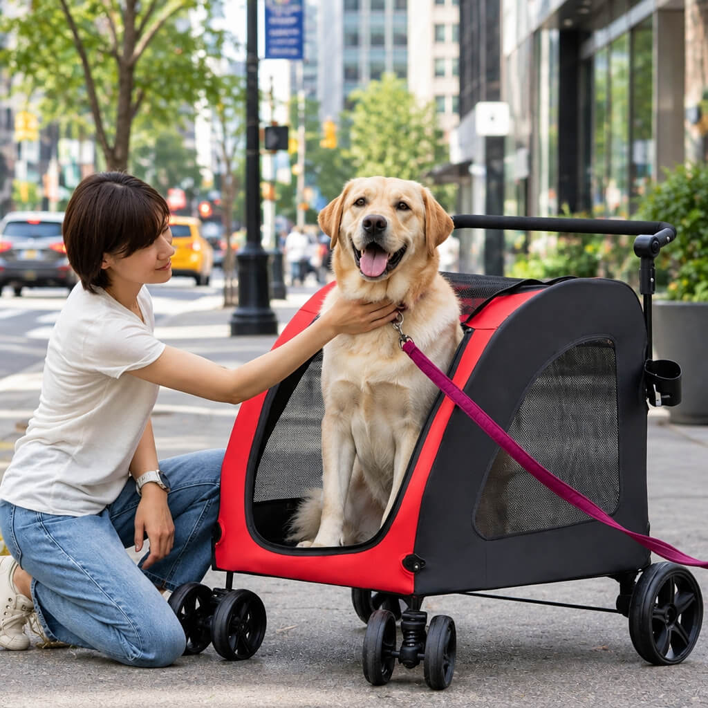 Poussette pour Chien - StrollyPet™ - Rouge