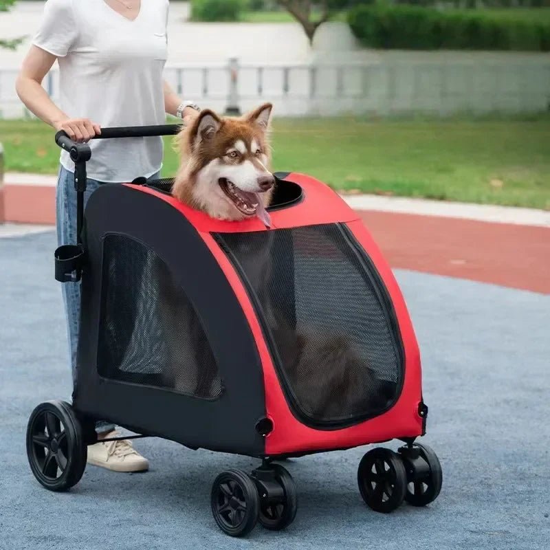 Poussette pour Chien - StrollyPet™ - Rouge - Ma Promenade avec Toutou