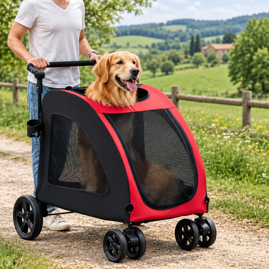 Poussette pour Chien - StrollyPet™ - Rouge