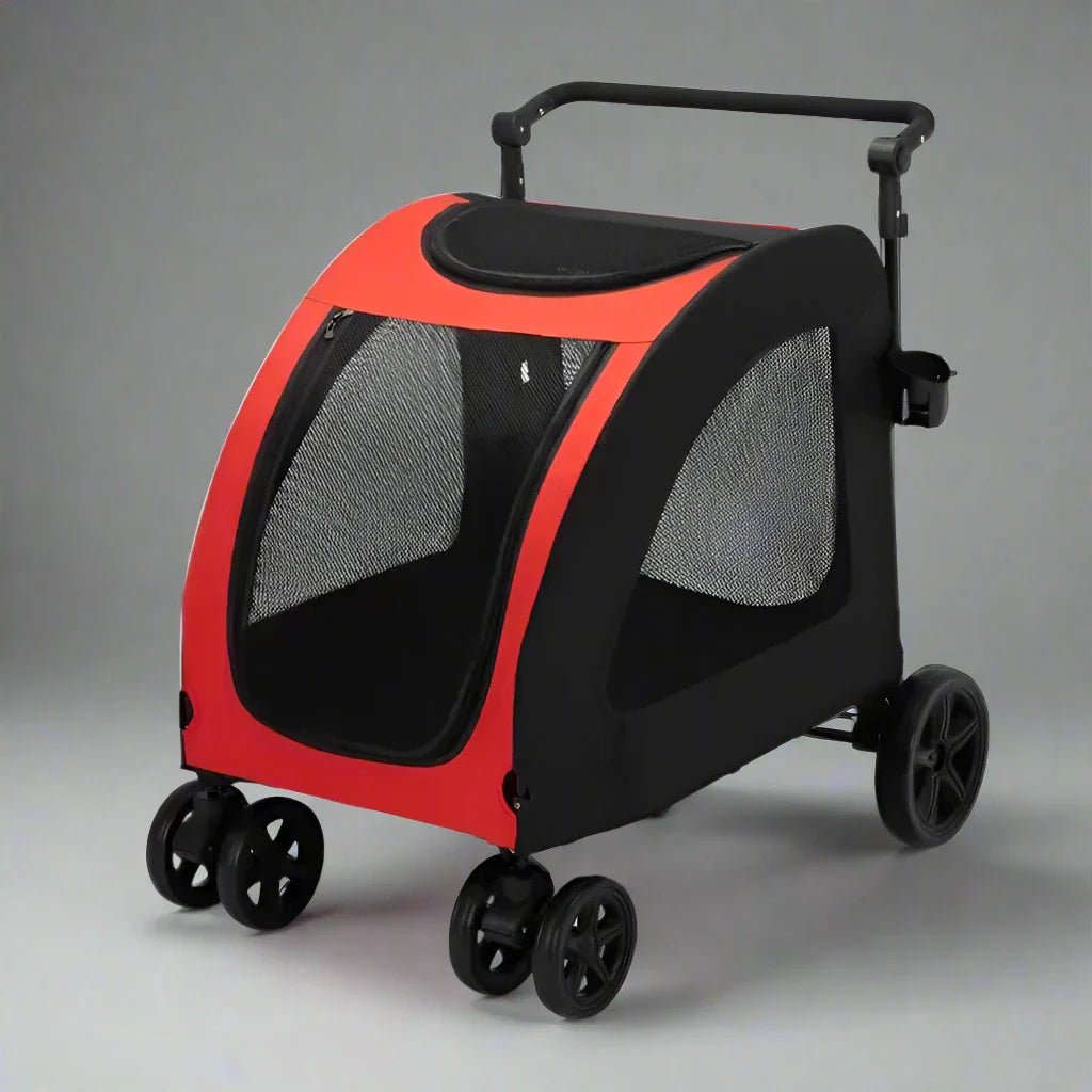 Poussette pour Chien - StrollyPet™ - Rouge - Ma Promenade avec Toutou